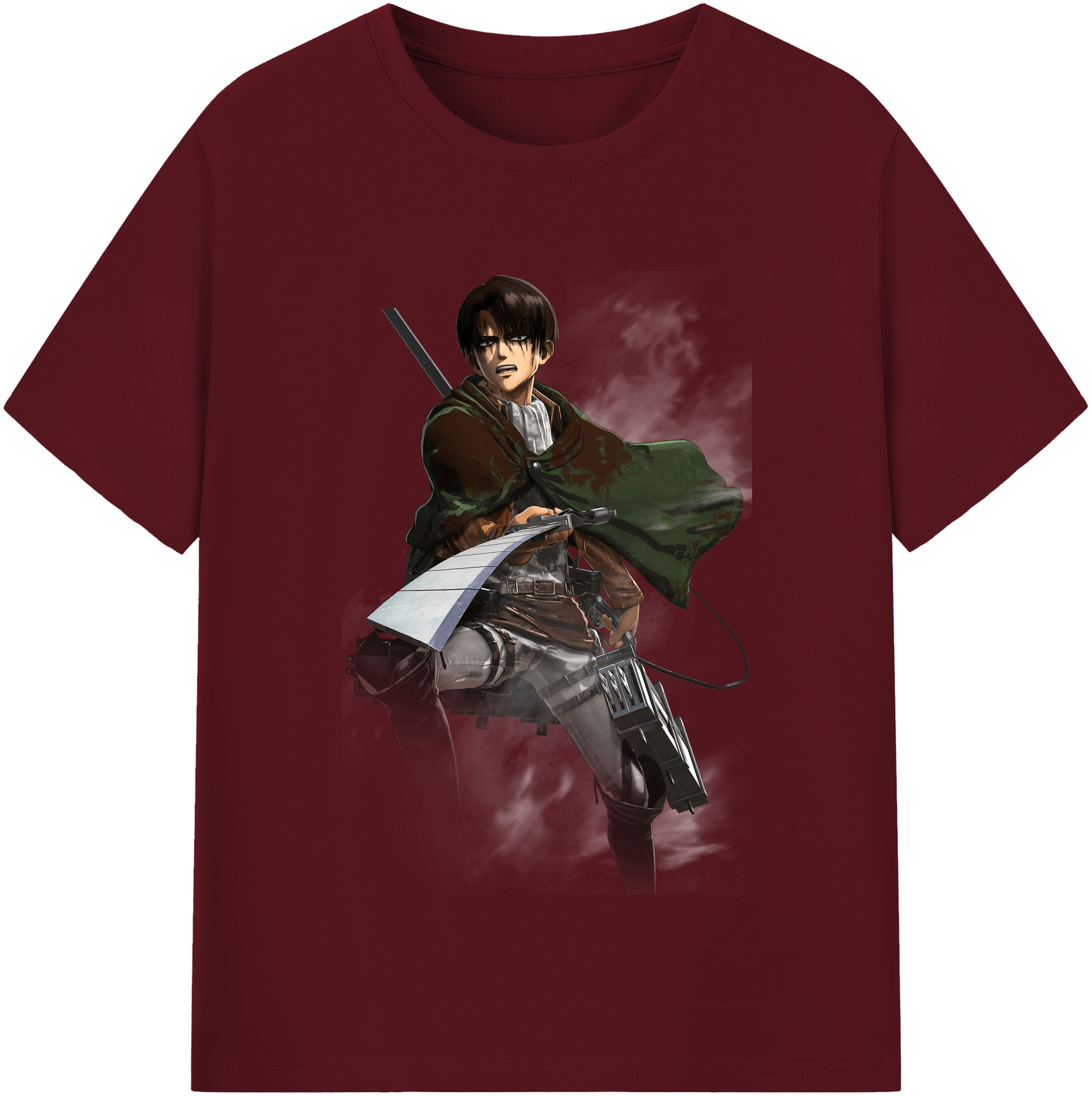 （画像用） 進撃の巨人 リヴァイ·アッカーマン Attack on Titan Levi Ackerman 綿100％半袖Tシャツ（フロントプリント）